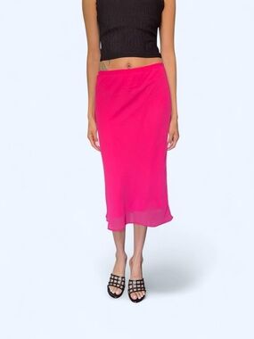 💖✨ Vintage Y2K Hot Pink Midi Skirt ✨💖